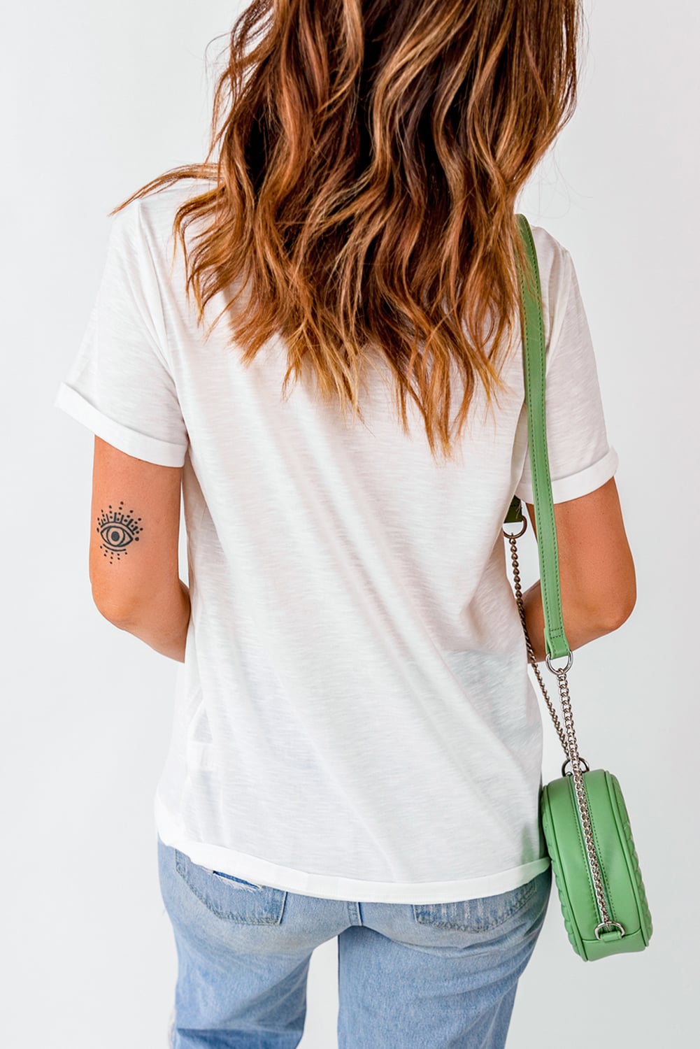 White St.Patrick Clover Crew Neck T Shirt