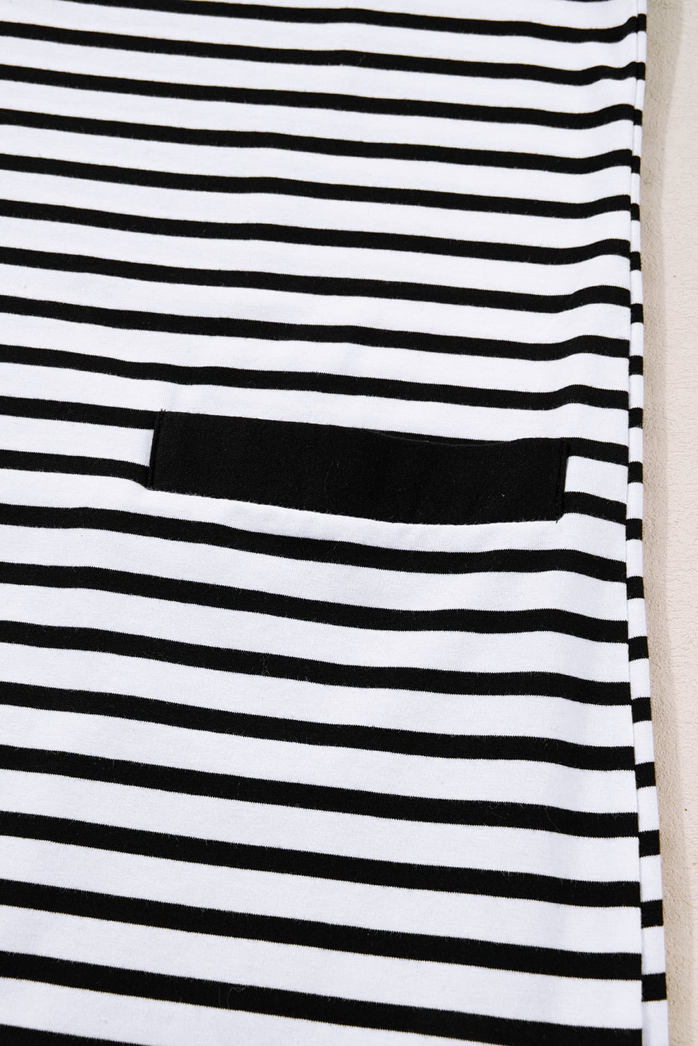 White Stripe Buttoned Front Collared Long Sleeve T Shirt Dress with Pockets