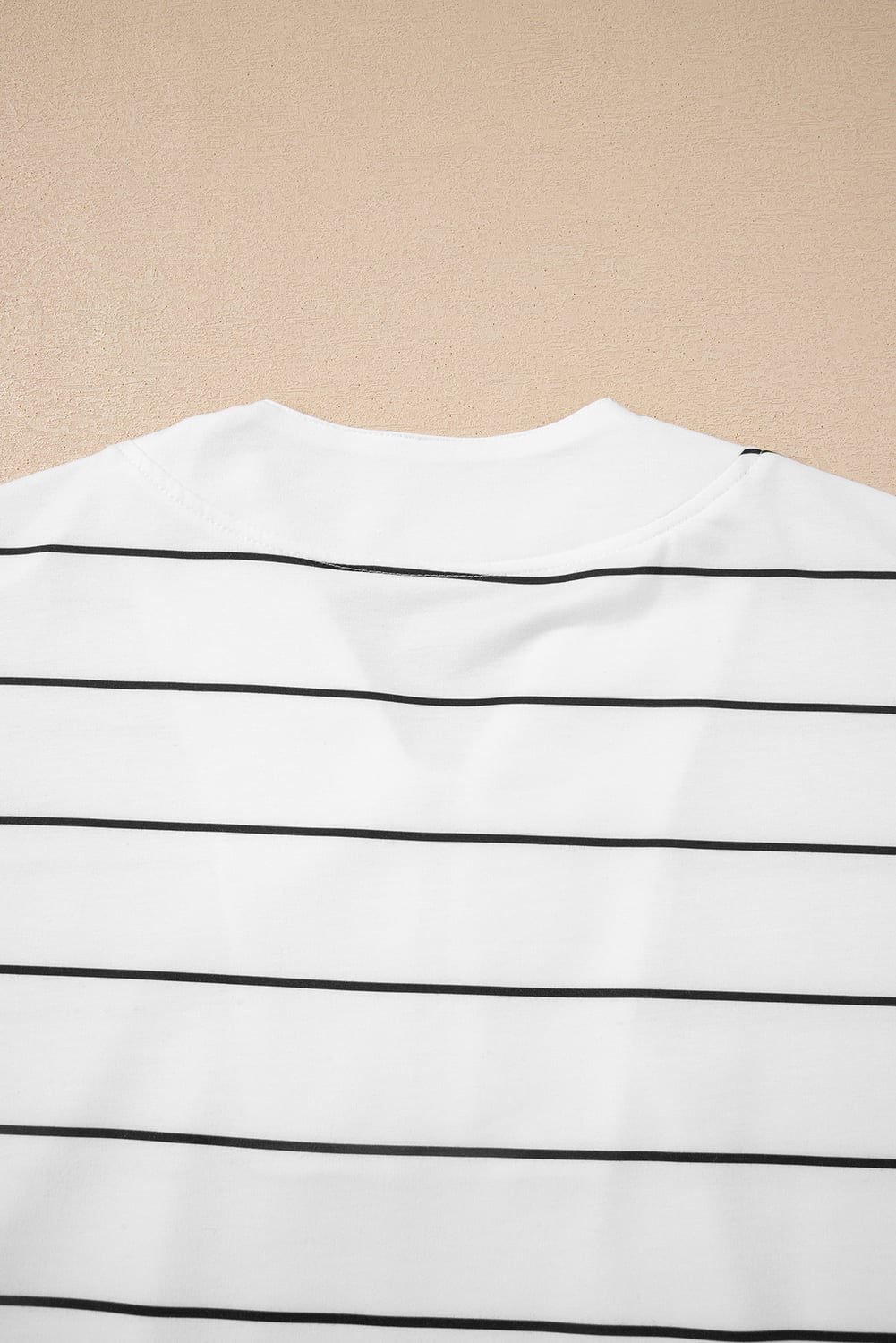 White Stripe Zip up Drop Shoulder Pullover and Short 2pcs Outfit