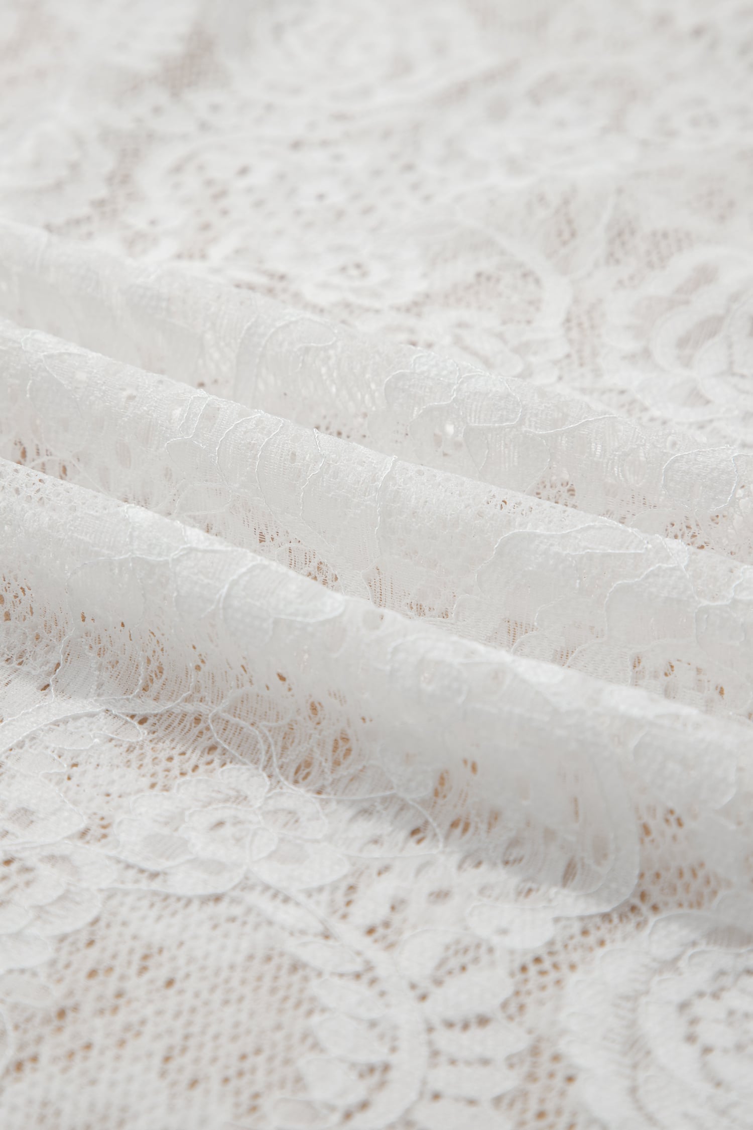 White Tie Spaghetti Straps Floral Lace Overlay Long Dress