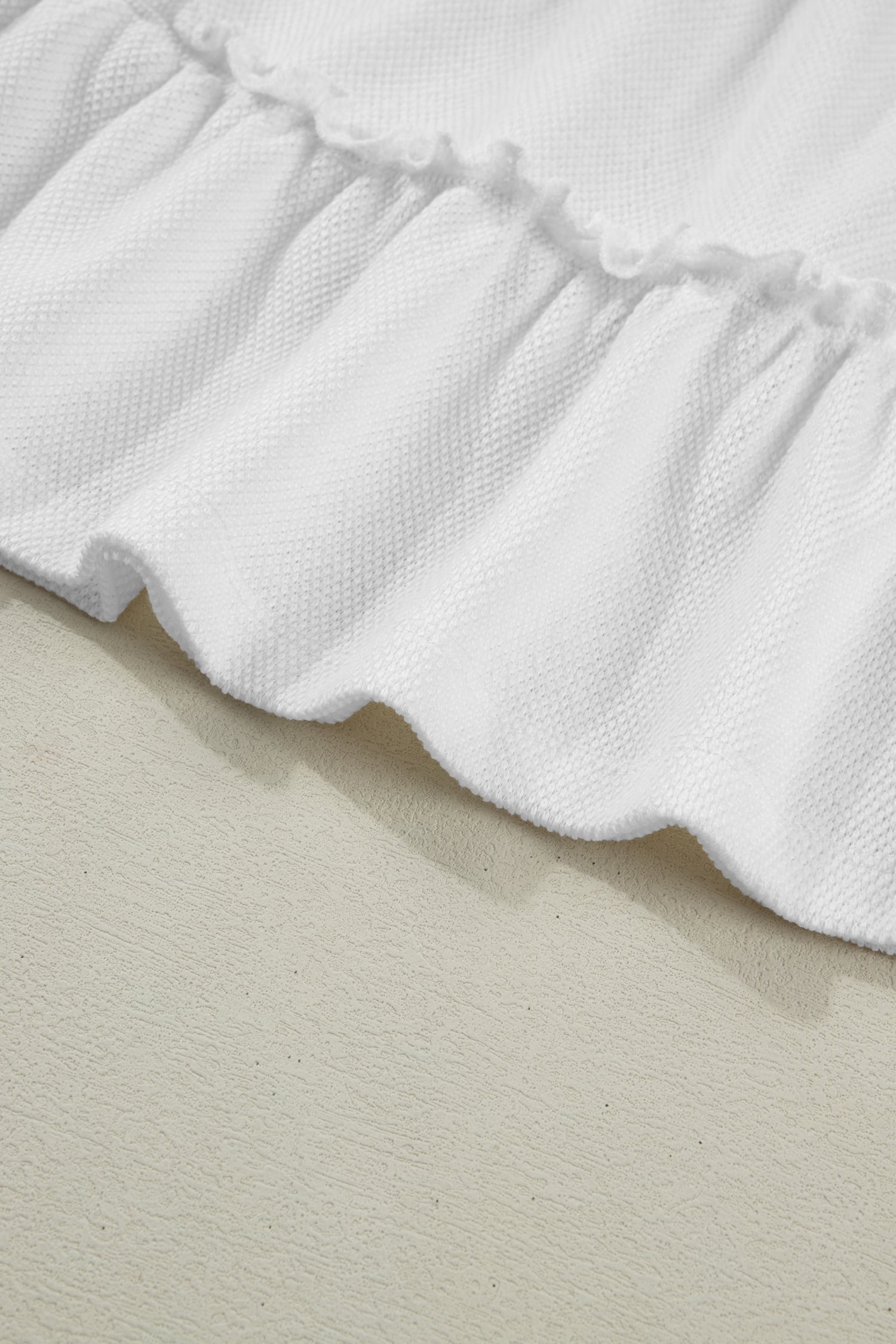 White Tiered Frill Trim A-line Tank Top