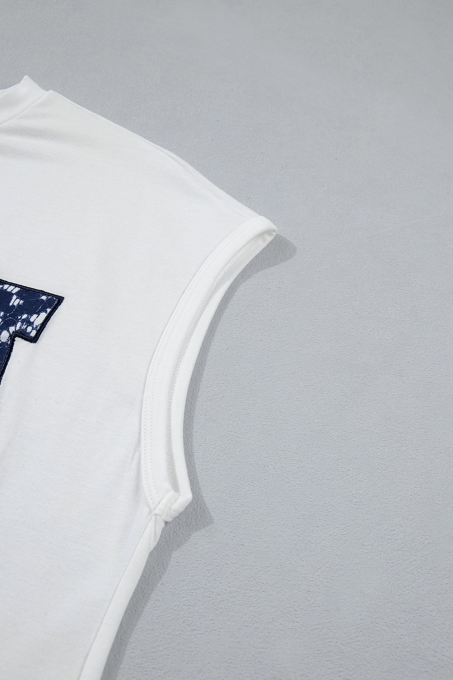 White USA Color Block Letter Printed Dolman Tee