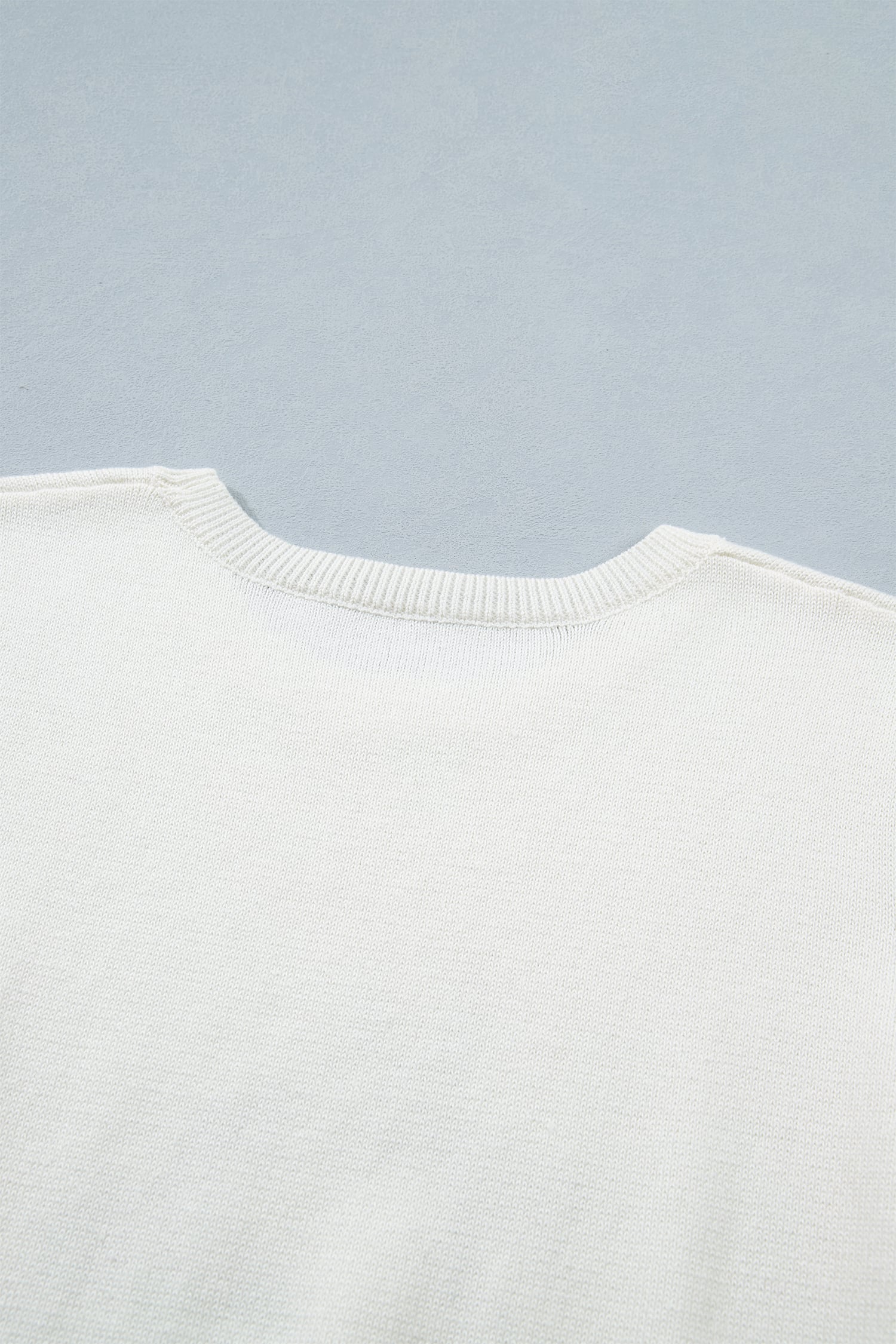 White Wild West Horse Head Printed Short Sleeve Sweater