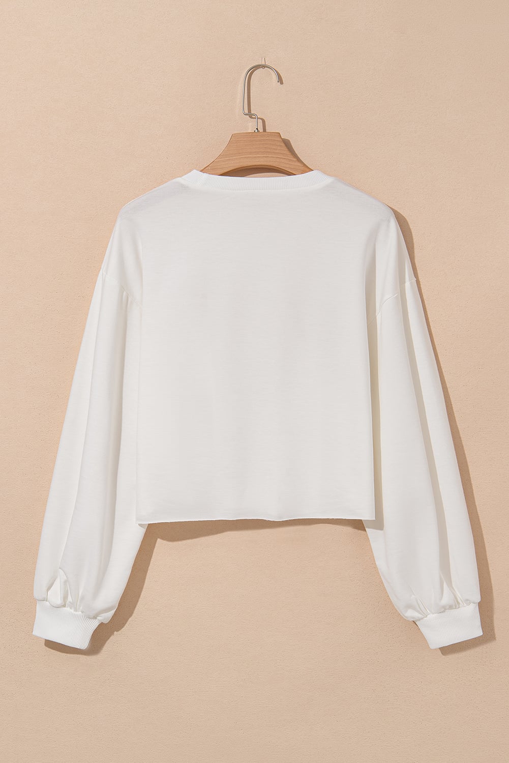 White XOXO Chenille Letter Graphic Valentine Pullover Sweatshirt