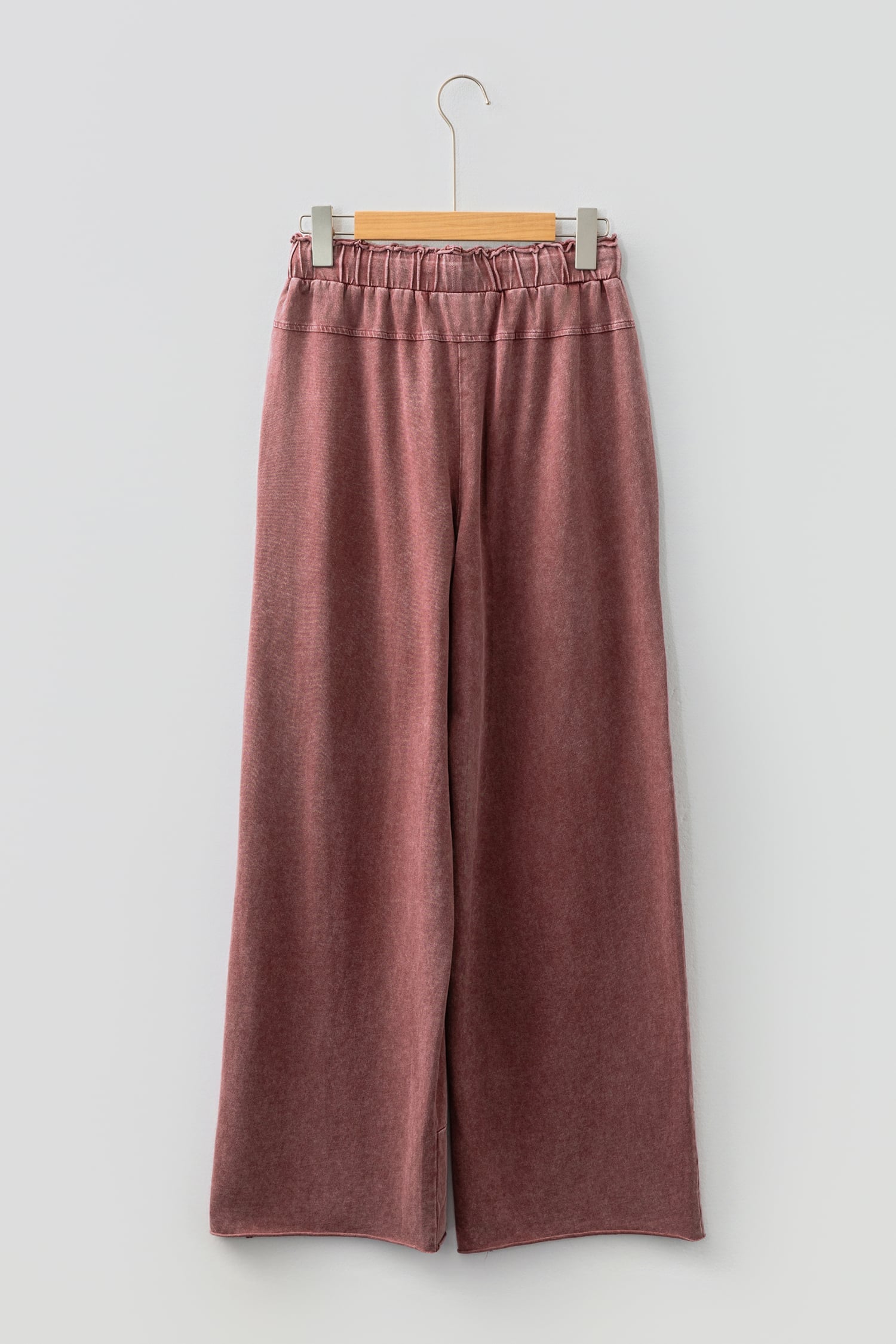 Wild Ginger  Mineral Wash Lace-up High Waist Raw Hem Patched Pocket Pants