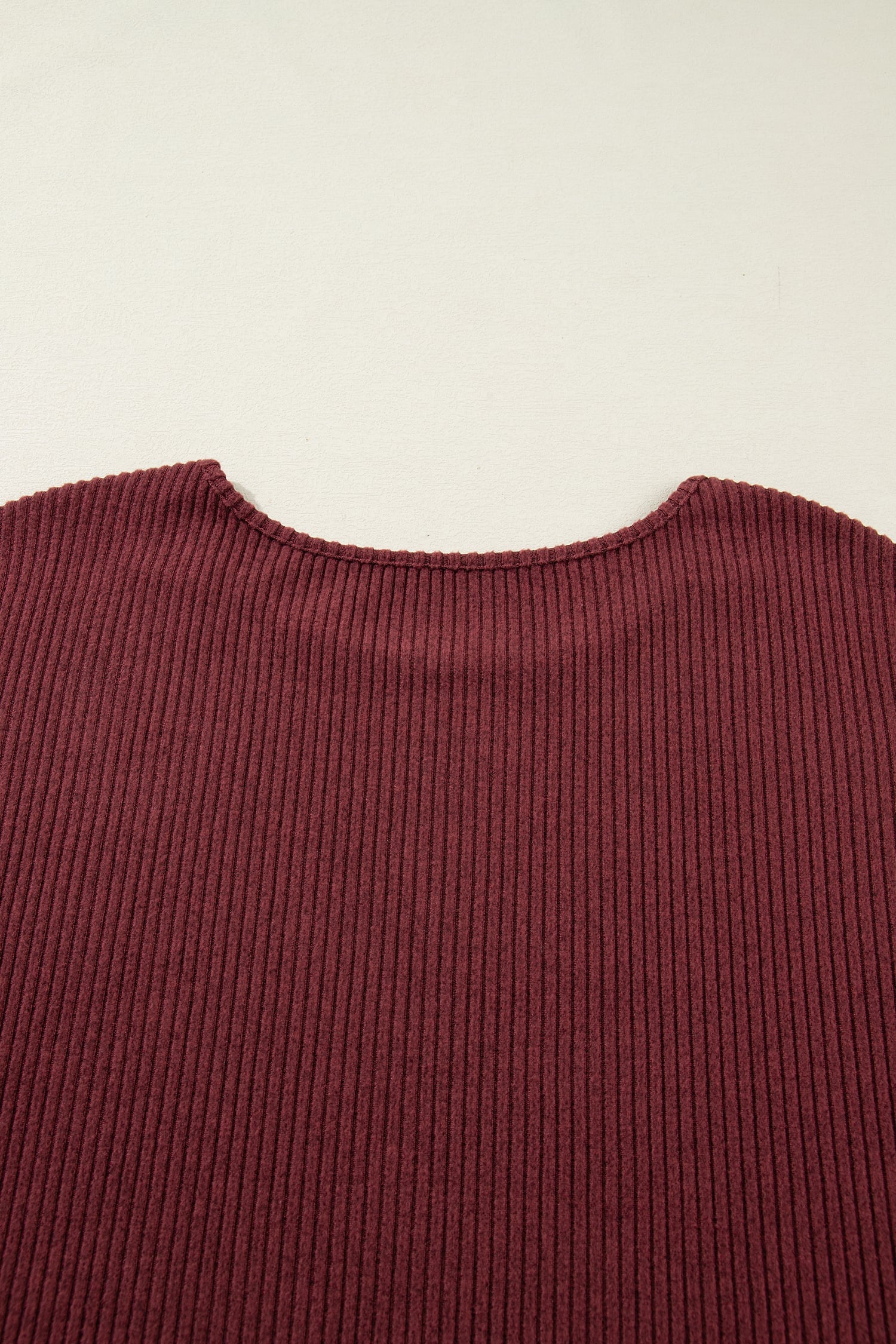 Wild Ginger Plus Size Ribbed Button Decor Long Sleeve Loose Top