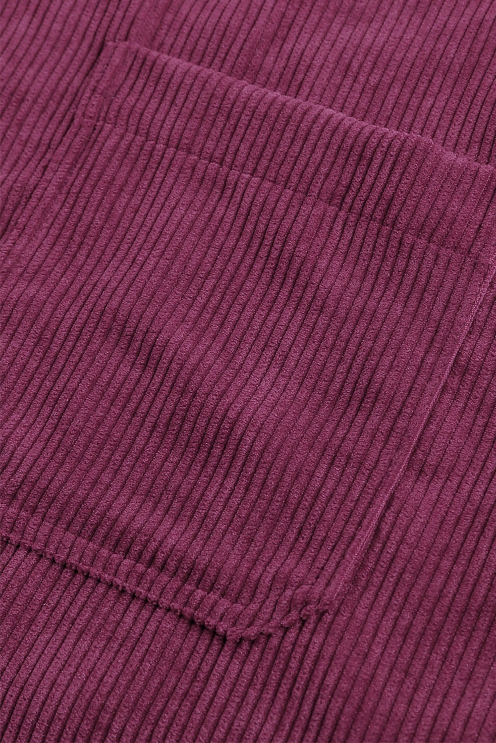 Wine Fiery Red Corduroy Button Pocket Shirt