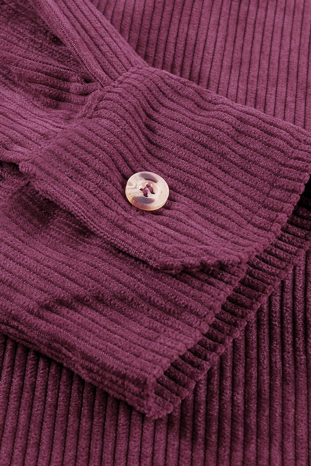 Wine Fiery Red Corduroy Button Pocket Shirt
