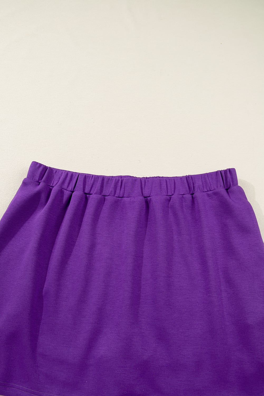 Wisteria Collar Half Zip Pullover Mini Skirt Plus Size 2pcs Set