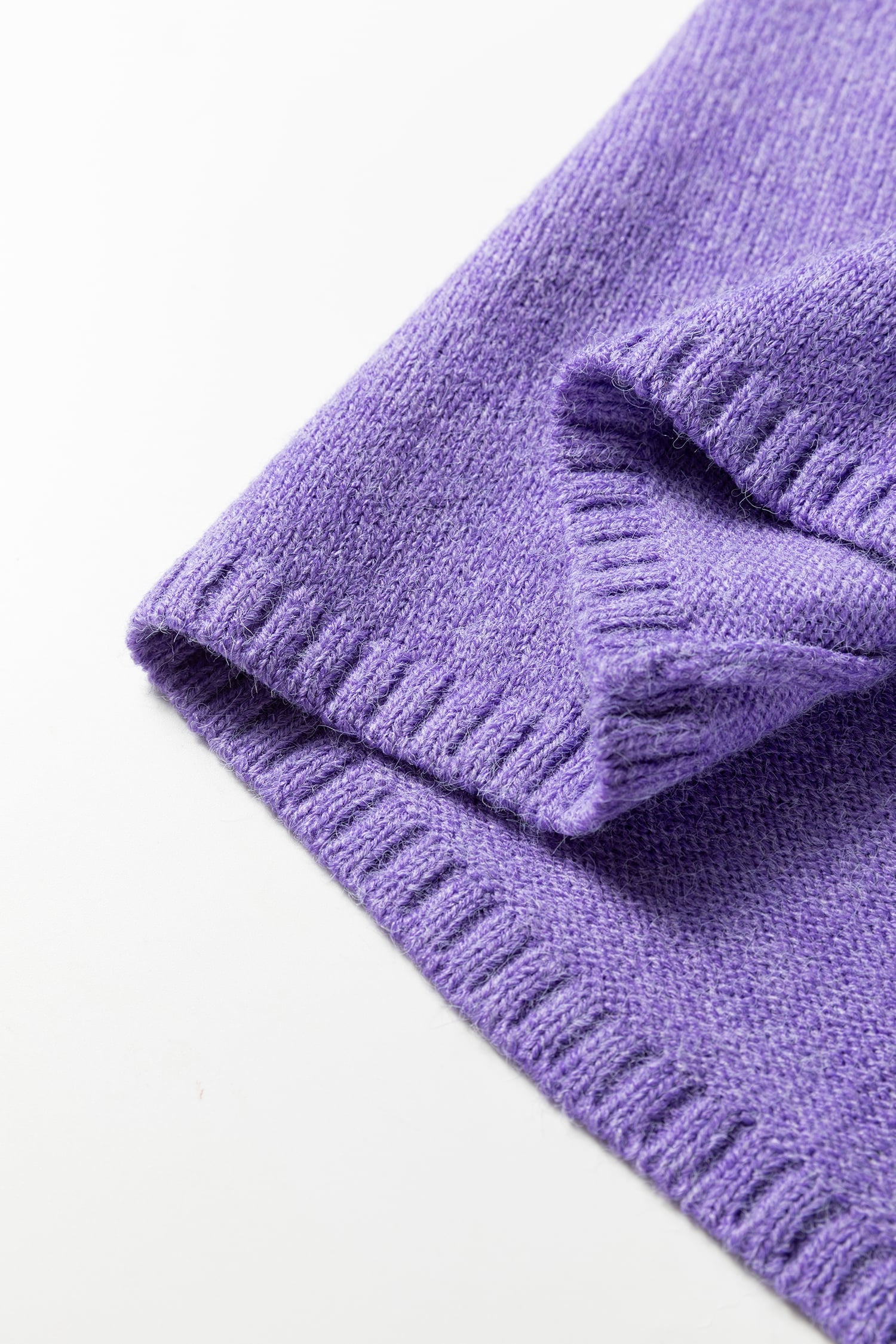 Wisteria Solid Color Knit Button Drop Shoulder Sweater Cardigan