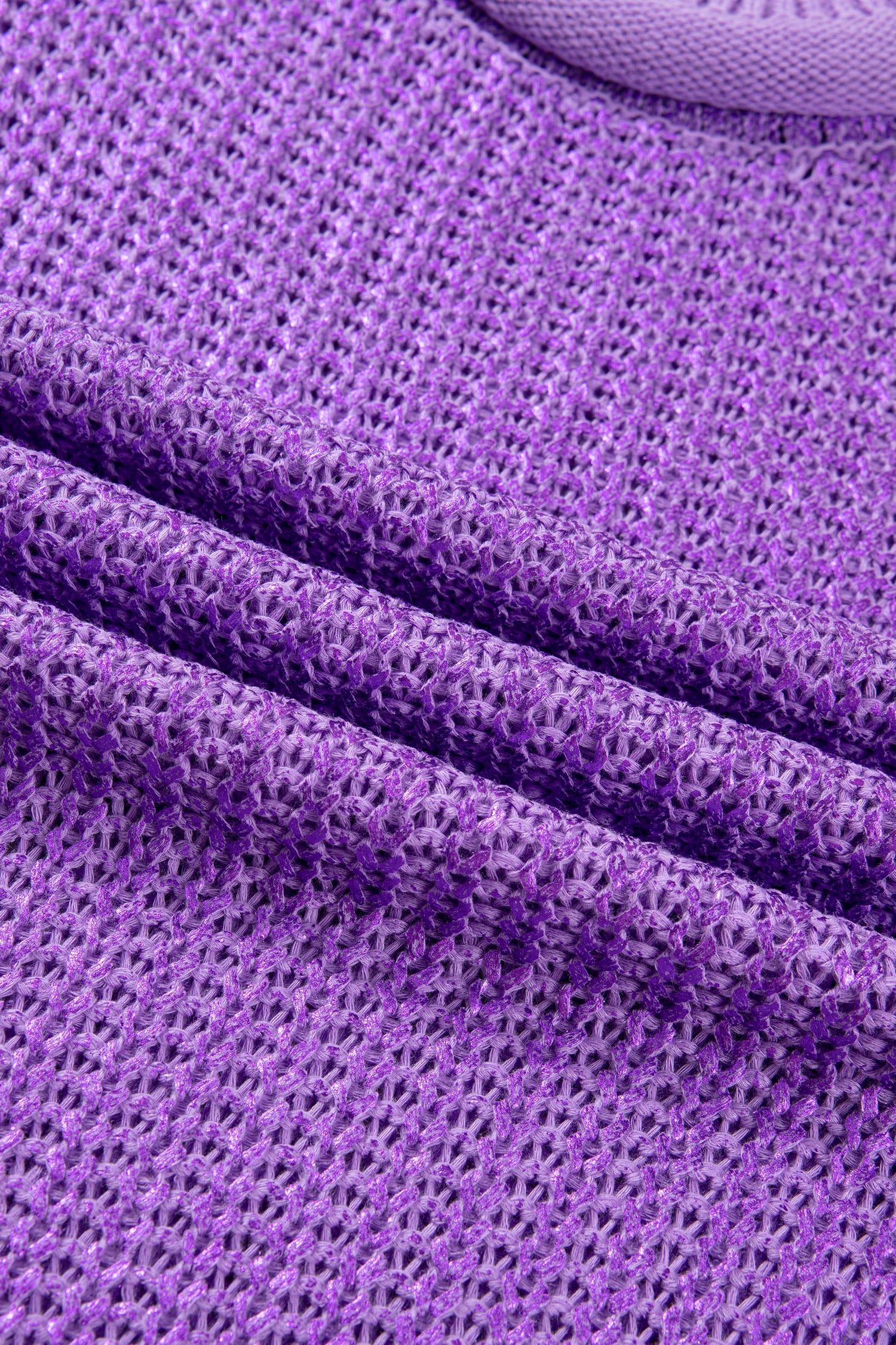 Wisteria Solid Color Knit High Neck Short Sleeve Sweater