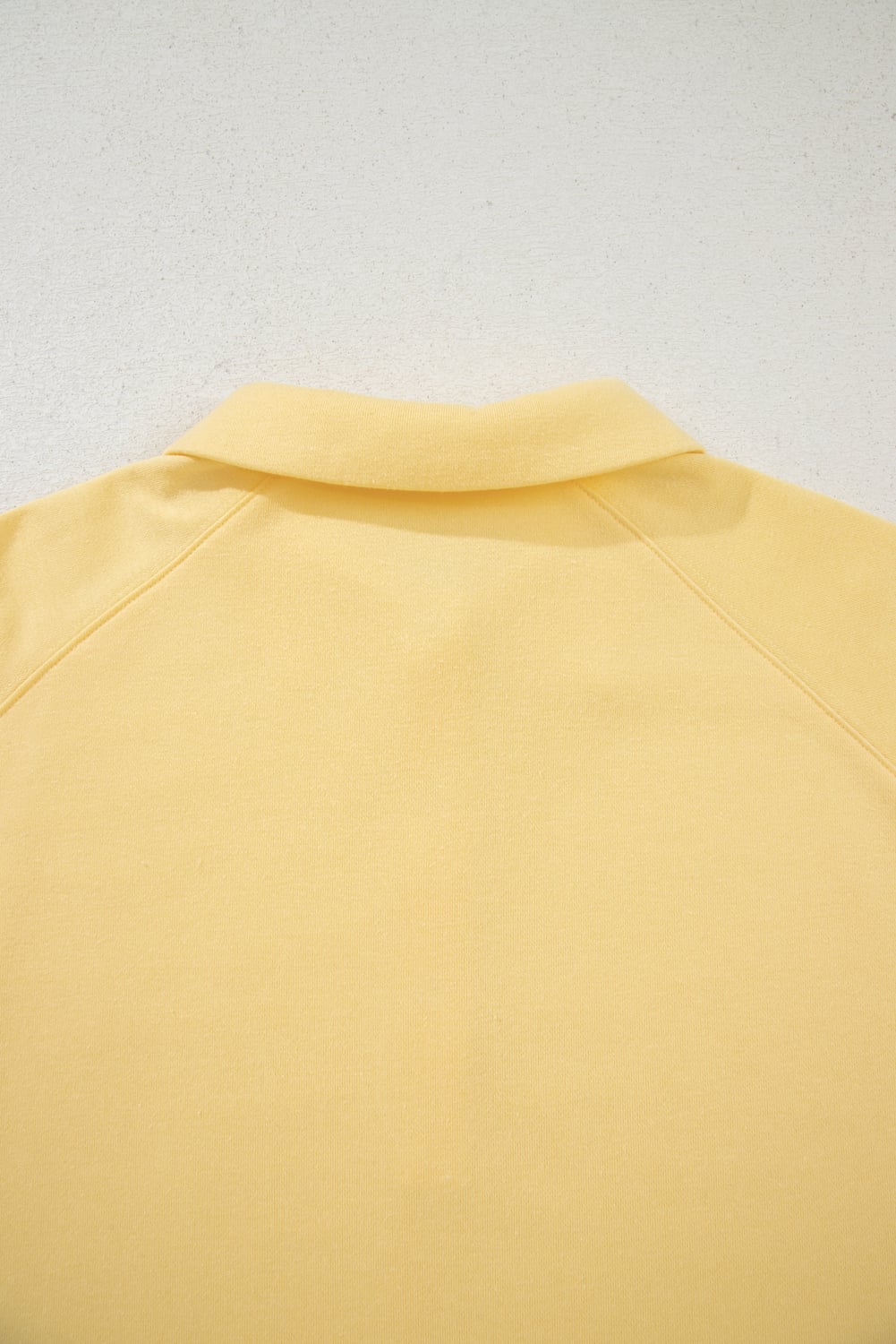 Yellow Cream Button Collar Drop Shoulder Pullover and Shorts 2pcs Outfit