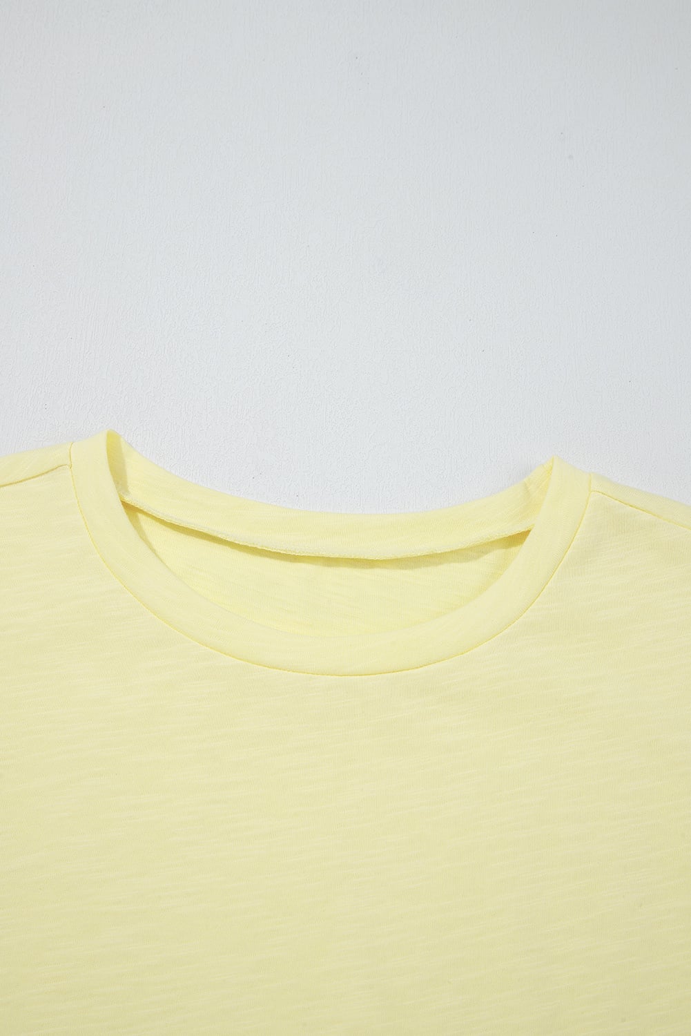 Yellow Cream Lace Patchwork Cap Sleeve Round Neck T Shirt