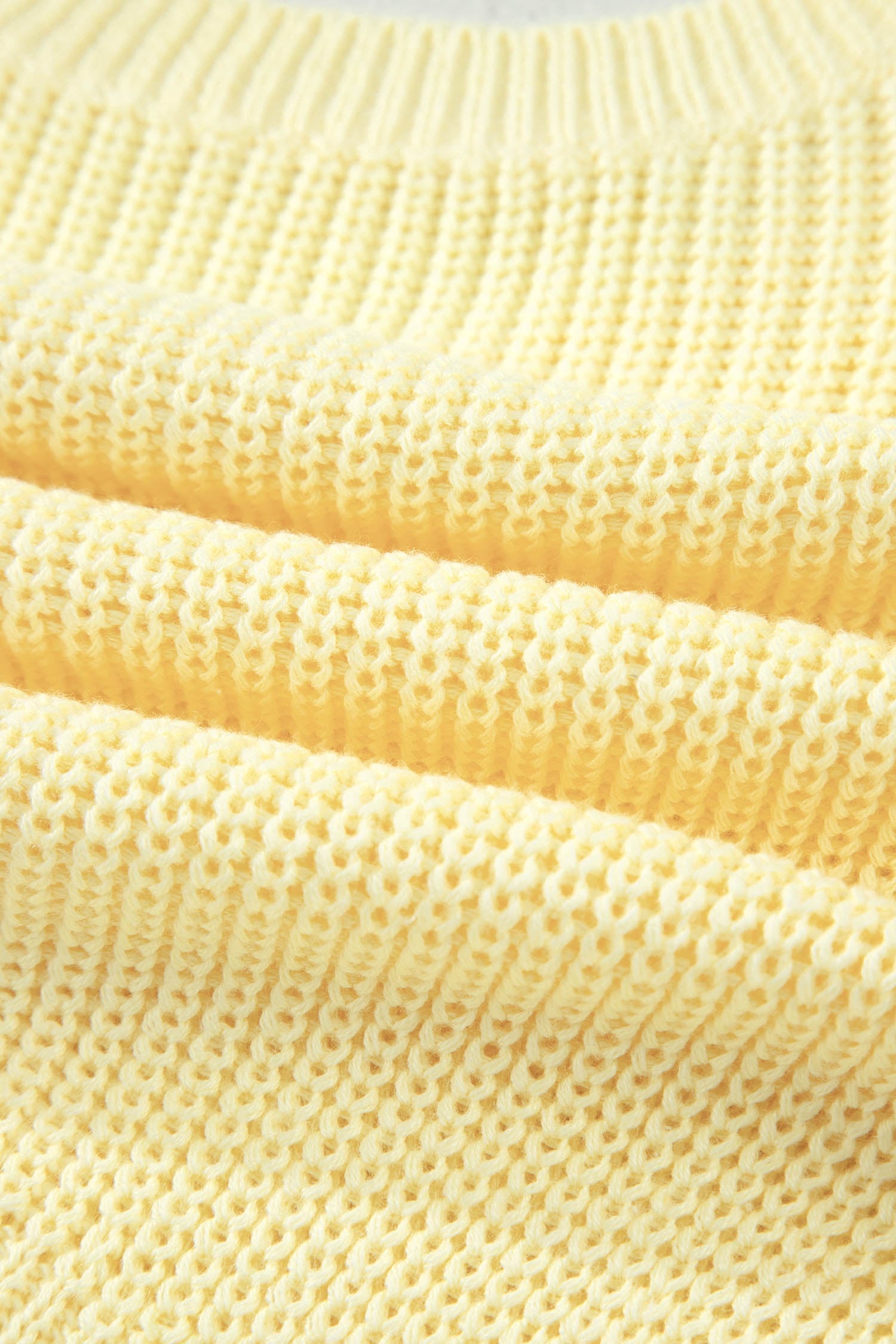 Yellow Cream Solid Color Cropped Knit Knot Back Cutout Sweater Tank