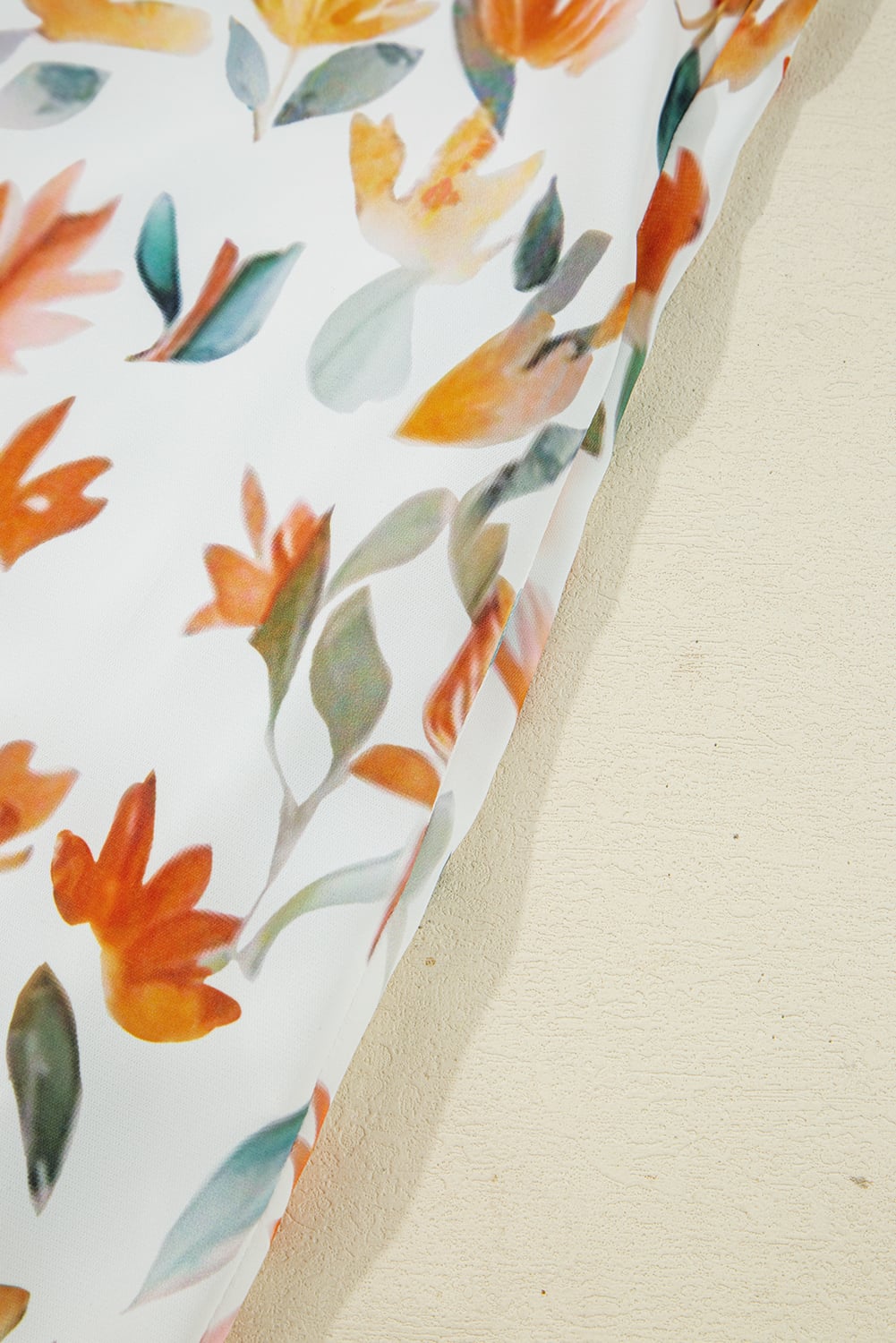 Yellow Floral Print Tie Neck Frilled Detail Long Sleeve Mini Dress