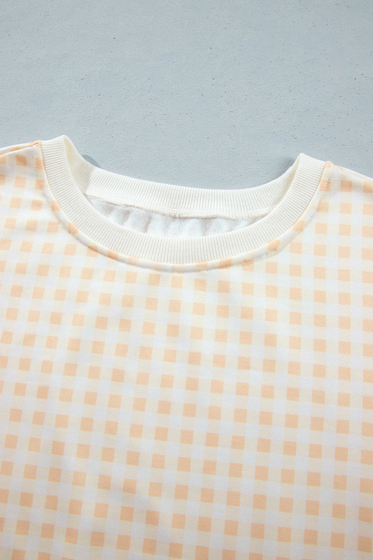 Yellow Gingham Loose Pullover Top Drawstring Shorts Plus Size Set