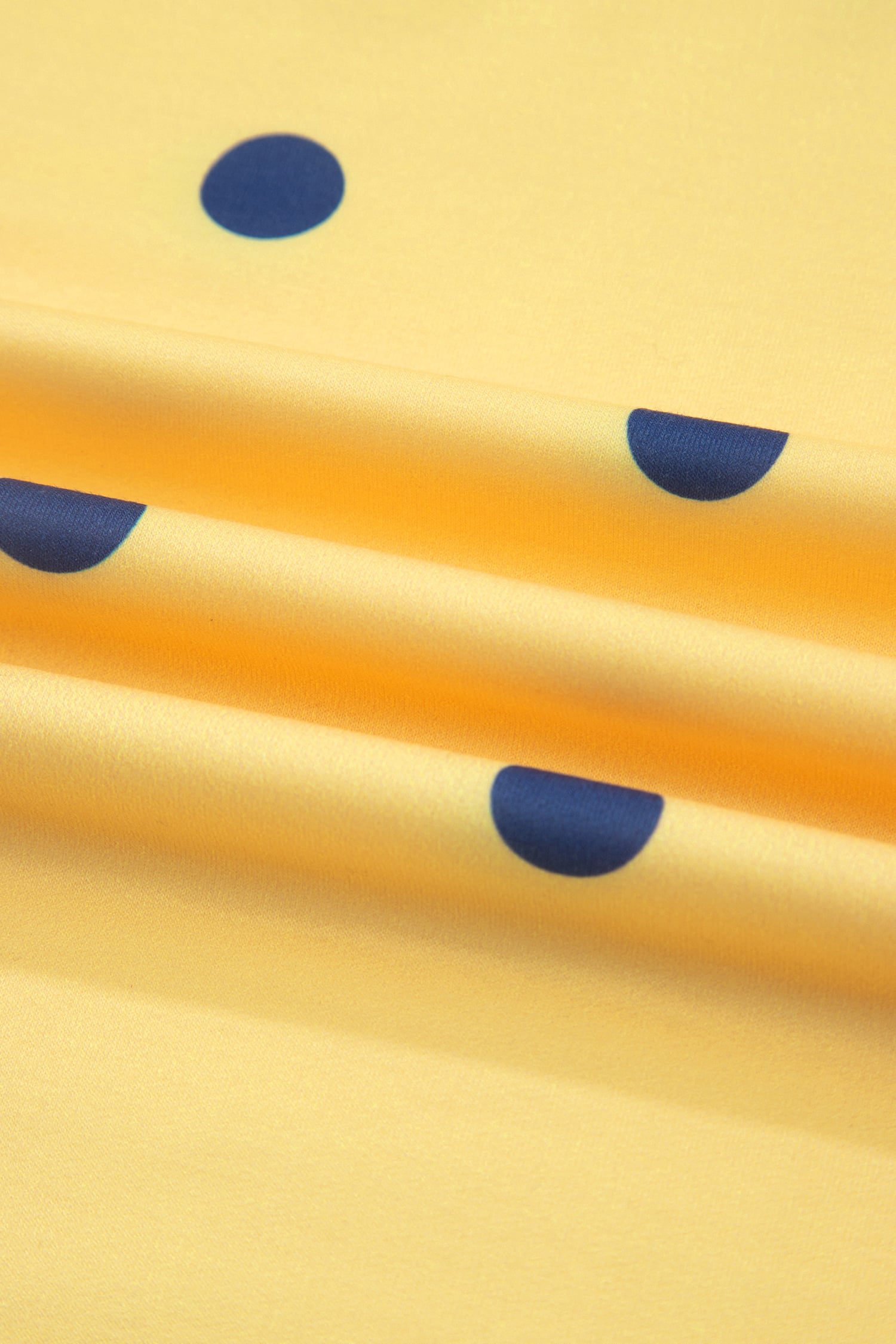 Yellow Polka Dot Print Crossed Seam Detail Oversize Tee