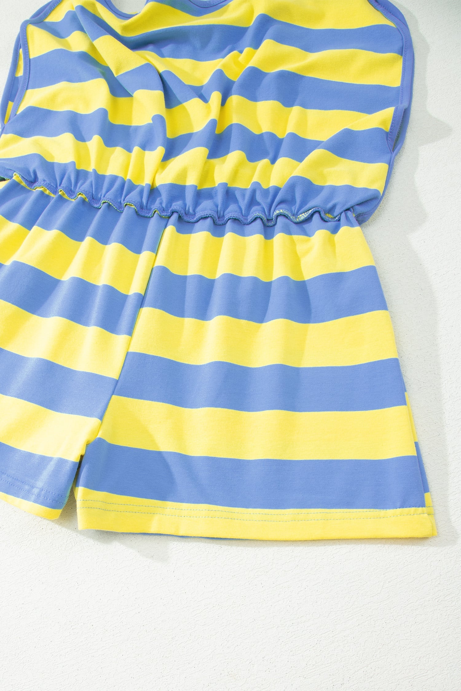Yellow Stripe Dolman Tee Drawstring Skort Athletic 2pcs Set