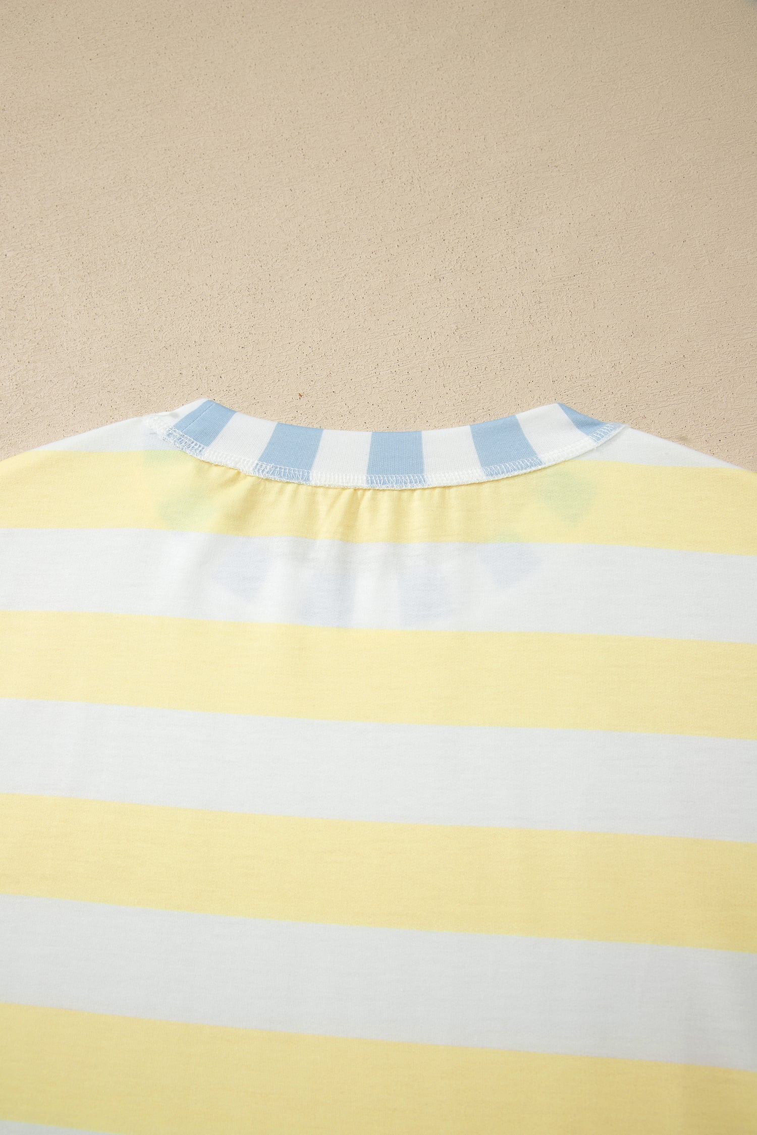 Yellow Stripe Exposed Seam Contrast Patchwork Oversized Top